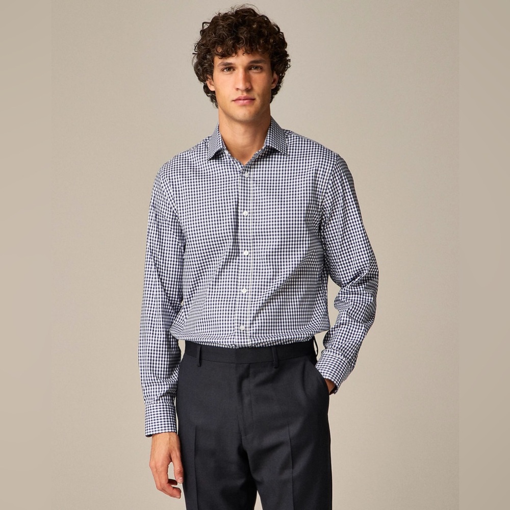 Hugo Boss Light Blue Checkered Casual Button Down Shirt